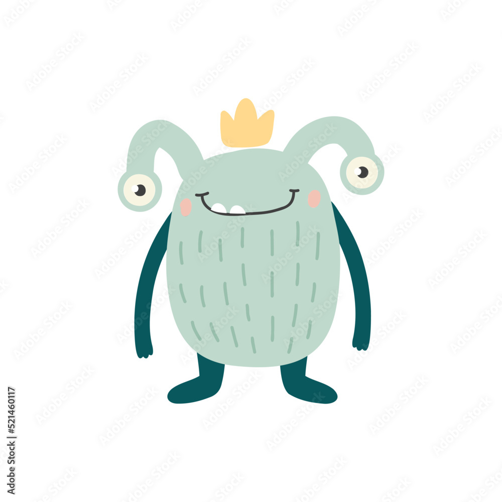 Fototapeta premium Monster print. Cartoon character design for fashion fabrics, textile graphics, prints