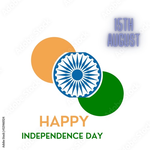 Принти на полотні Vector Happy independence Day India 15th August white background with tricolour