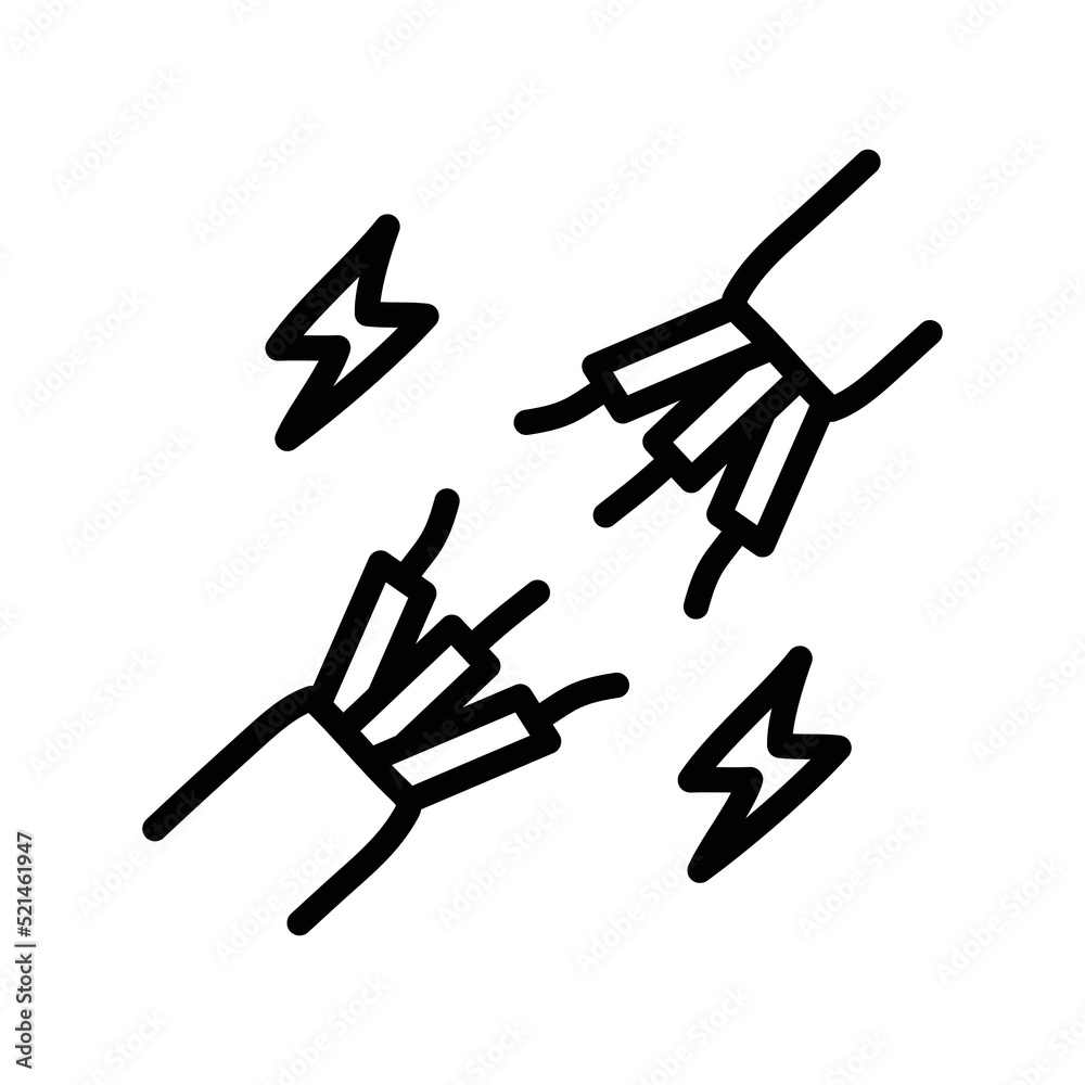 Broken wire olor line icon. Pictogram for web page Broken wire olor line icon. Pictogram for web page