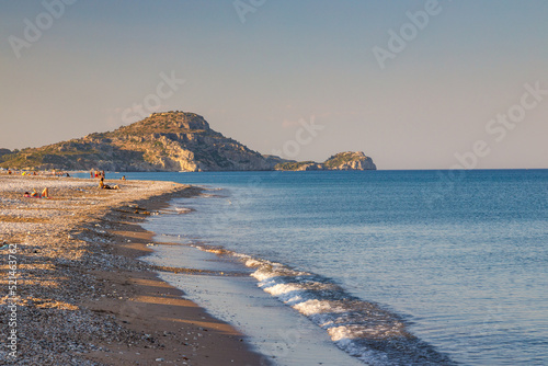 Afandou sea beach in Rhodes at sunny summer day, Greece, Europe.