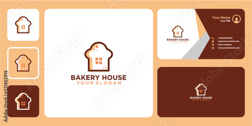 bakery logo design with home and business card