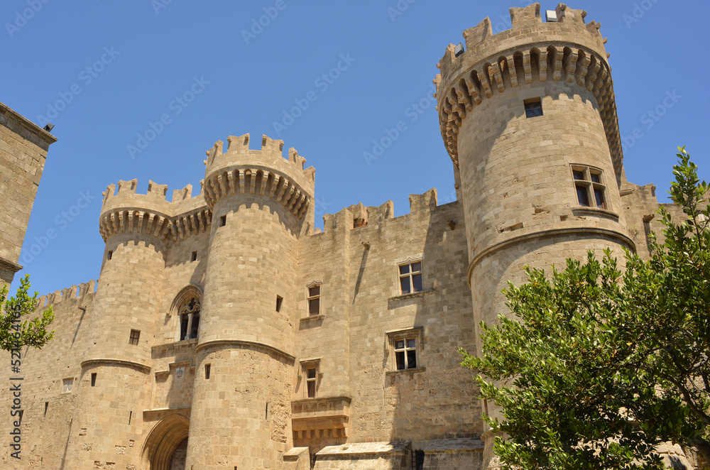 The architecture of the Grandmasters palace in Rhodes, Greece