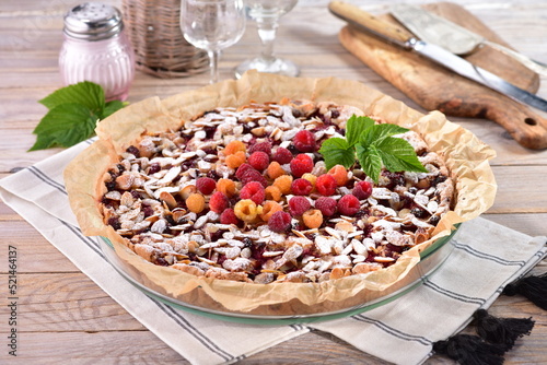 Biscuit slaw with raspberries  photo