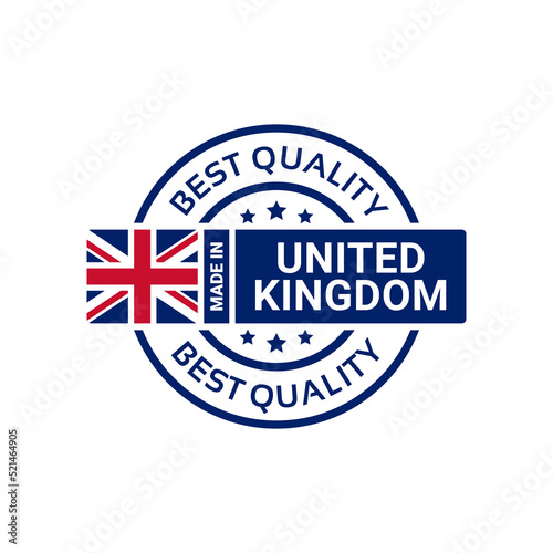 made in united kingdom badge icon stamp logo with flag. vector illustration