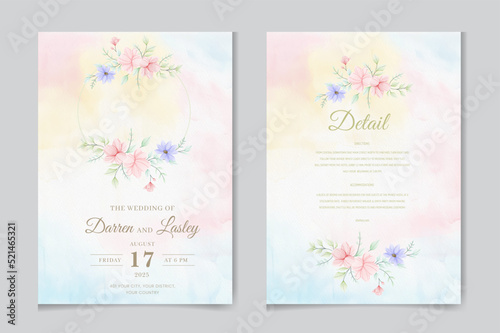 beautiful floral wreath wedding invitation card template