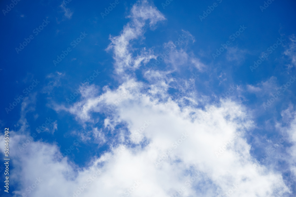 Clear blue sky and white clouds  for background, summer background