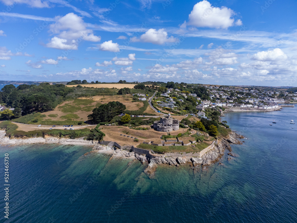 St Mawes cornwall england uk aerial drone 