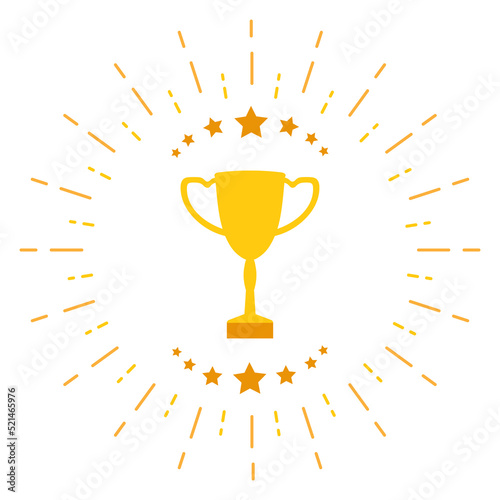 gold trophy cup with ribbon