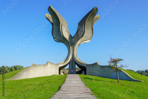 Jasenovac, Croatia - September 7, 2020. Area of museum and monument of holocaust