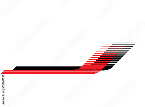 Vector stripe for sports car, boat, moto, sportswear. Race, Vector arrow. Design element. Vehicle sticker. Striped sports pattern. Vector illustration.