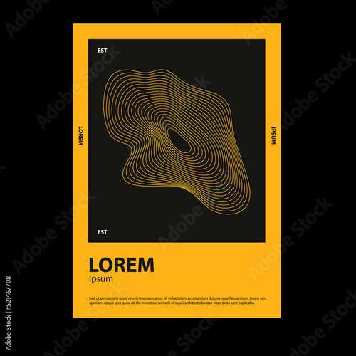 Meta modern aesthetics of Swiss design poster layout. Brutalist art inspired vector graphic template made with bold typography and abstract geometric shapes, great for poster art, album cover prints.