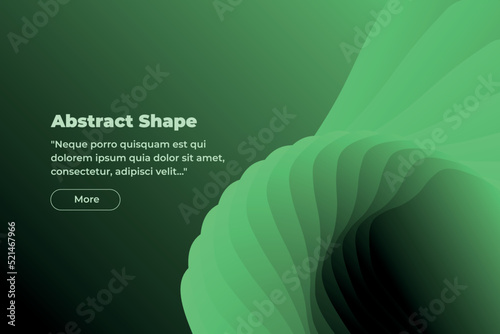 Abstract illustration in the form of gradient dark green lines overlapping each other on a gradient green background. Large volumetric intertwining spiral figure. Vector illustration eps 10
