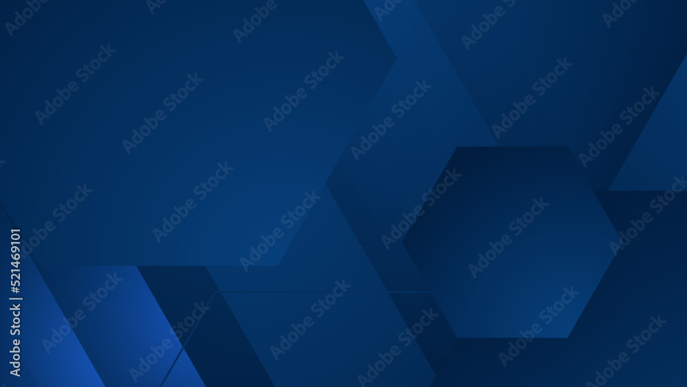 Fototapeta premium Abstract background design with blue geometric shapes. Modern dark blue background. Vector abstract graphic design banner pattern background template.