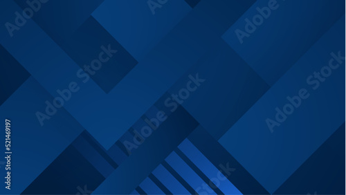 Abstract background design with blue geometric shapes. Modern dark blue background. Vector abstract graphic design banner pattern background template.