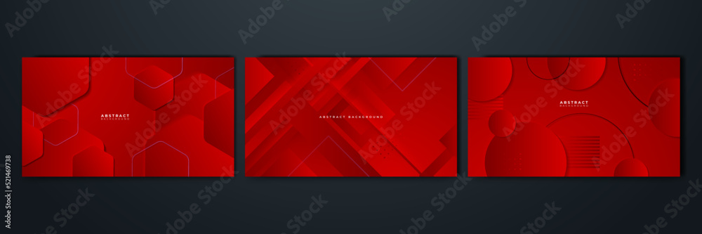 Abstract lines pattern technology on red gradients background