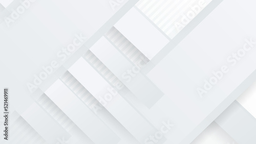 Fototapeta Naklejka Na Ścianę i Meble -  Modern geometric shapes white and grey background. Design decoration concept for web layout, poster, banner, app background, business presentation, and social media template
