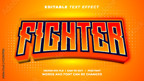 Fighter esport gaming editabe text effect