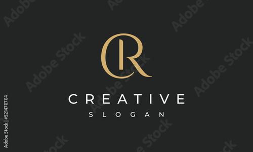 Elegant Luxury Initials CR Logo - Letter C and R Design Template