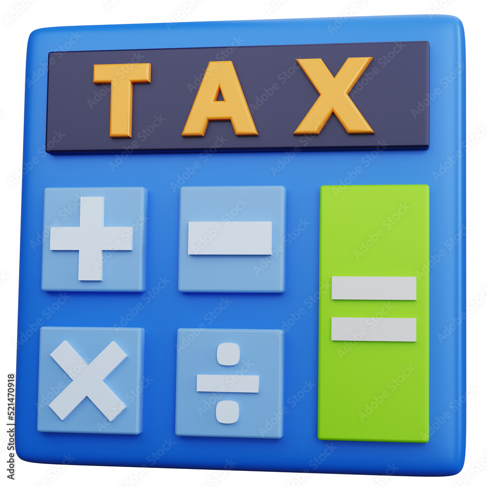 3d rendering simple calculator with with the word tax isolated 3d rendering simple calculator with with the word tax isolated