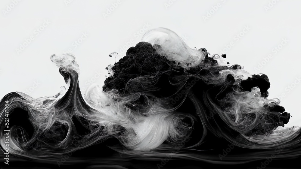 Black and white smoke in 4k, background texture, abstract heavy dense smoke,  silky smooth backdrop, abstract high definition fog Stock-Foto | Adobe Stock