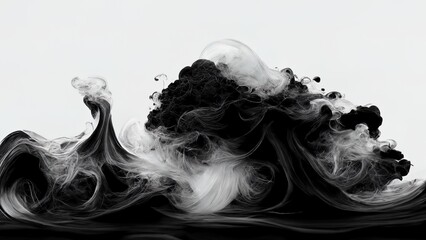 Black and white smoke in 4k, background texture, abstract heavy dense smoke, silky smooth backdrop, abstract high definition fog