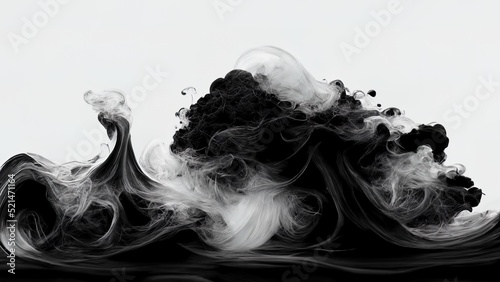 Black and white smoke in 4k, background texture, abstract heavy dense smoke, silky smooth backdrop, abstract high definition fog