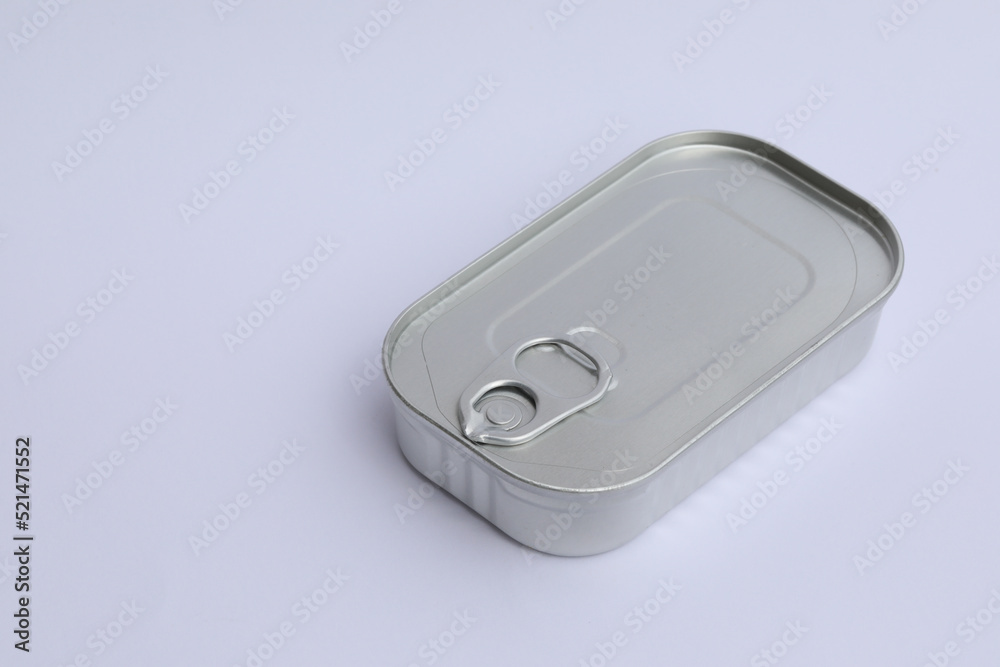 metal can on the white background with copy space metal can on the white background with copy space
