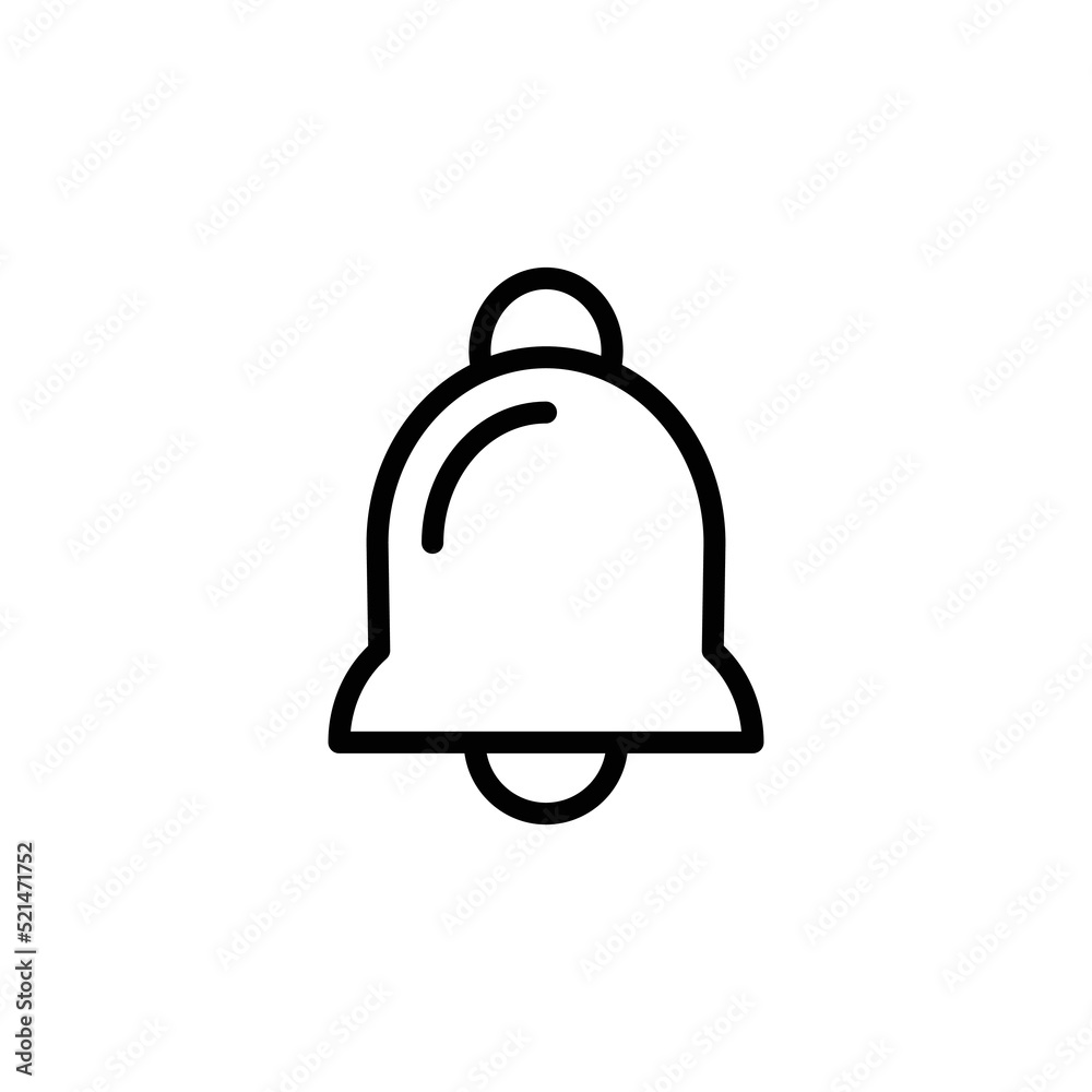 Notification Icon, Bell Icon Sign Vector Isolated on White Artboard Notification Icon, Bell Icon Sign Vector Isolated on White Artboard