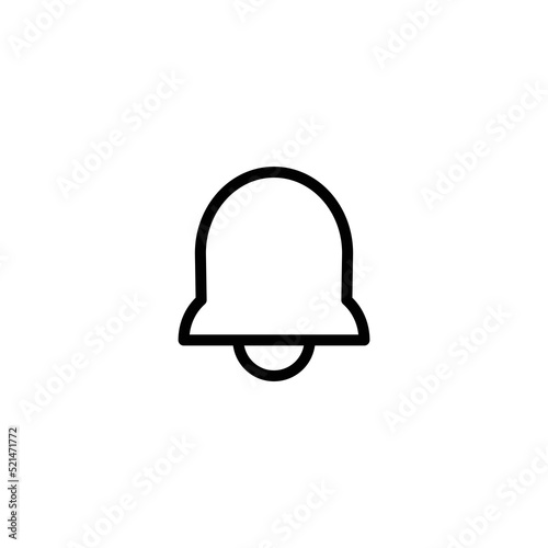 Notification Icon, Bell Icon Sign Vector Isolated on White Artboard