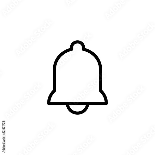 Notification Icon, Bell Icon Sign Vector Isolated on White Artboard