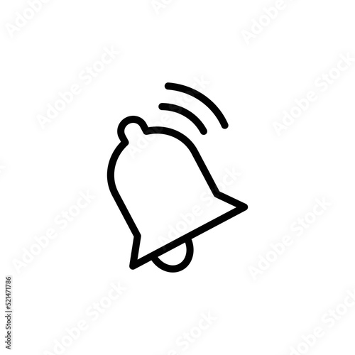 Notification Icon, Bell Icon Sign Vector Isolated on White Artboard