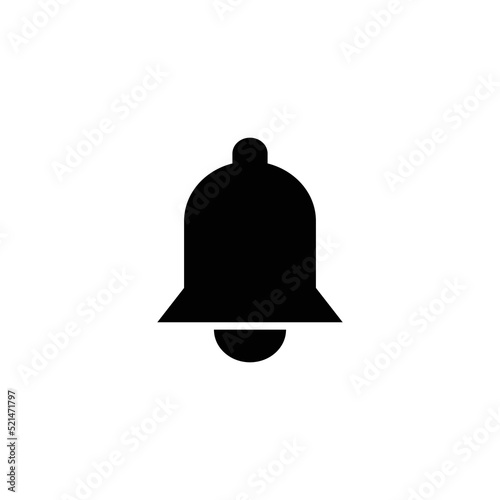 Notification Icon, Bell Icon Sign Vector Isolated on White Artboard