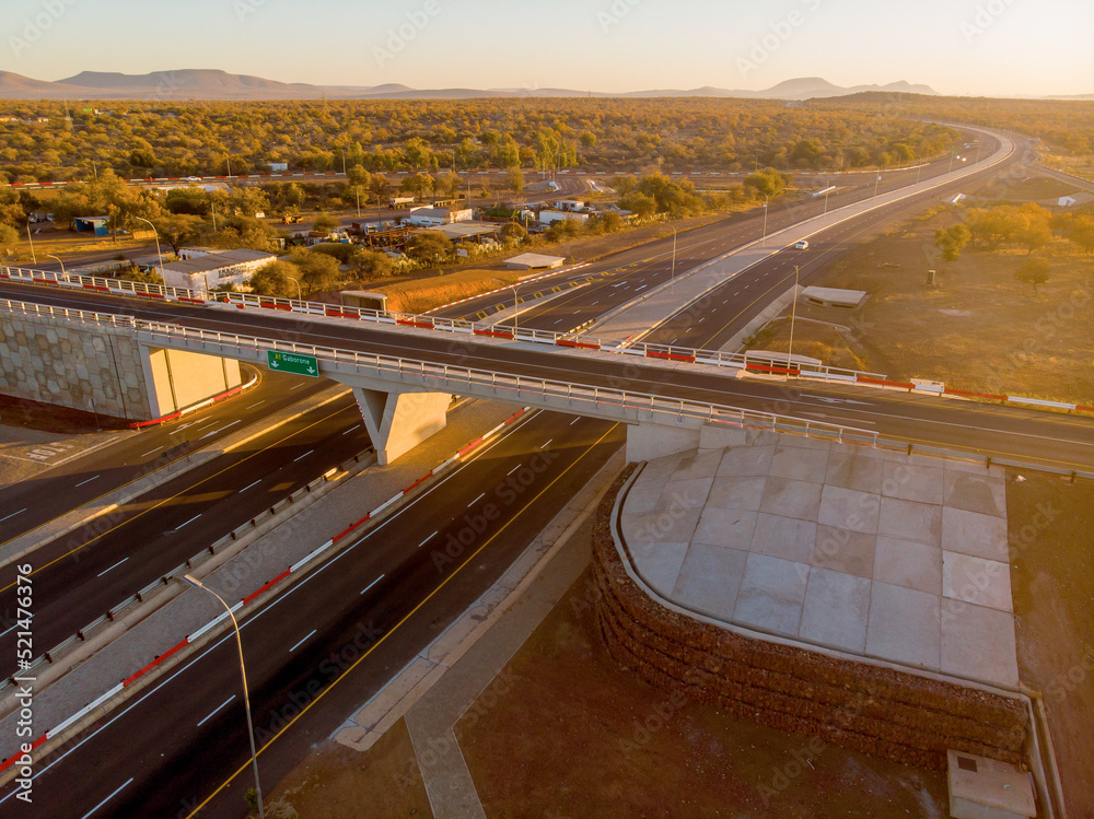 Fototapeta premium Gaborone Boatle road at sunset
