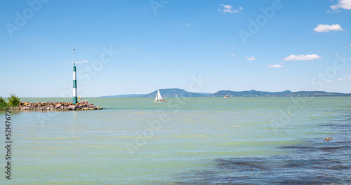 Pier of the port of Balatonlelle at Lake Balaton in Hungary © Menyhert
