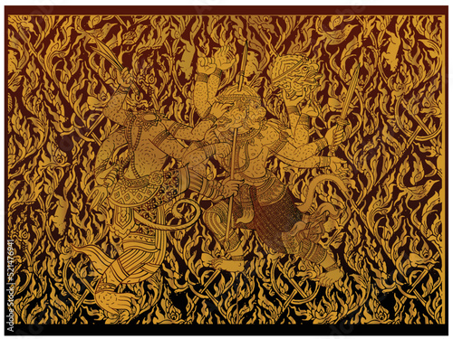 Lord Thai traditional tattoo,  Thai yantra, backdrop