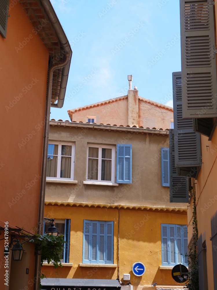 In the small streets of Saint-Tropez. The 2nd August 2022, France.