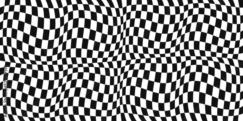 Stylish checker pattern is convex and wavy. Curly canvas of convex shapes. Seamless chess black and white pattern. For print and interior. Stylish checker pattern is convex and wavy. Curly canvas of convex shapes. Seamless chess black and white pattern. For print and interior.