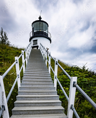 Owls Head lighthouse in Rockland Harbor  Maine.