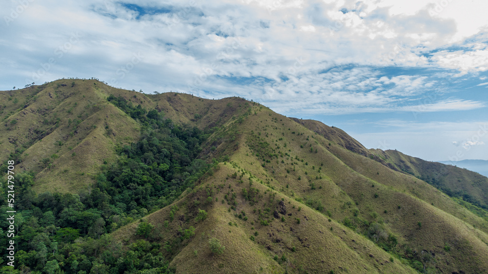 Aerial view of beautiful hills, Aceh, Indonesia.