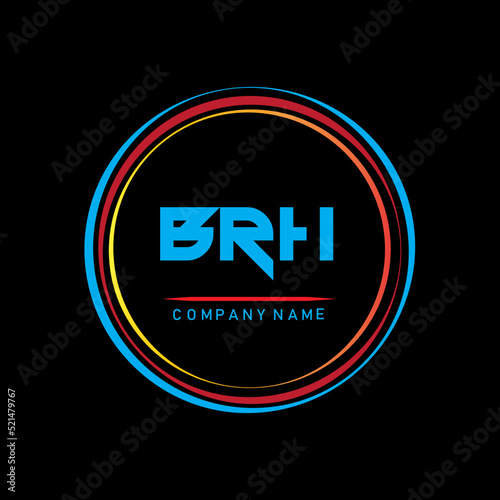 BRH letter logo design ,BRH letter in circle shape ,BRH creative three letter logo ,logo with three letters ,BRH  circle letter ,BRH letter vector design logo , photo