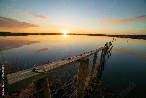 Fence at sunset