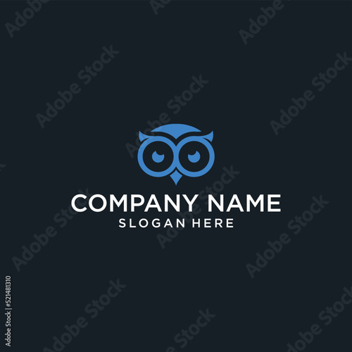 Owl Animal Head Face with Logo Design Inspiration vector template photo