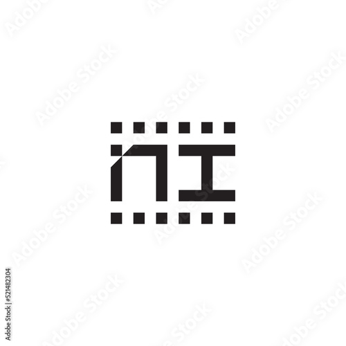 NI urban abstract concept initial logo which is good for digital branding or print