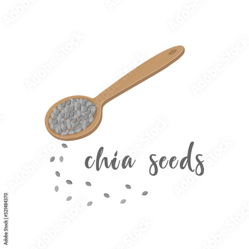 Super food multi color icon in trendy flat style isolated on white background. Chia seeds symbol. Vector illustration