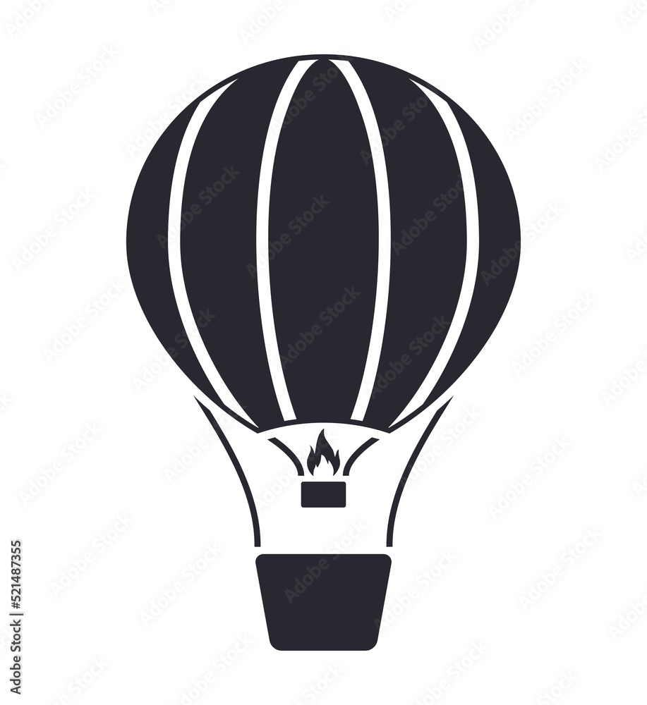 Hot air balloon flying balloon icon