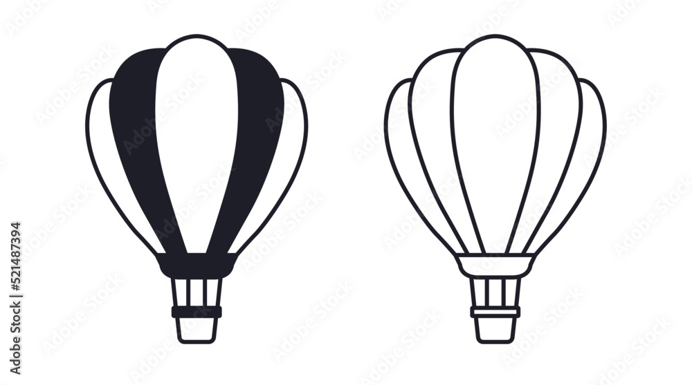 Obraz premium Hot air balloon vector icon
