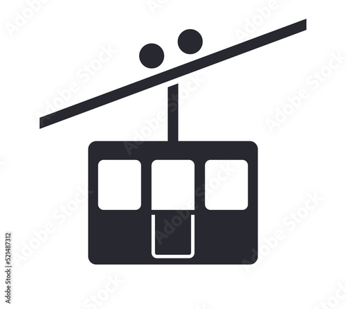 Cable car lift gondola sign icon