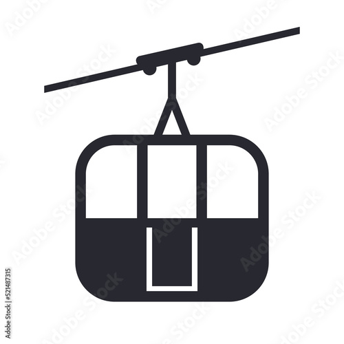 Cable car lift vector icon