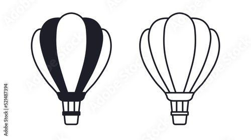 Hot air balloon vector icon