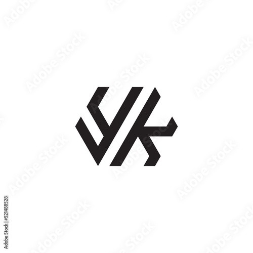 YK hexagonal abstract concept initial logo which is good for digital branding or print photo